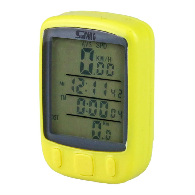 SUNDING 563A Bike Bicycle Waterproof Wired LCD Screen Luminous Mileage Speedometer Odometer, English Version, 563A(Yellow), 563A(Black), 563A(Blue)