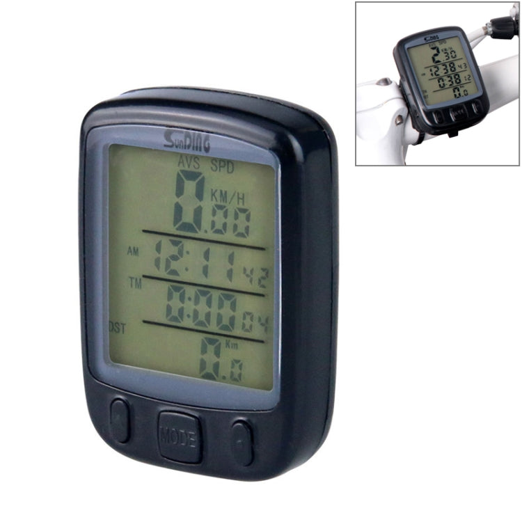 SUNDING 563C Bike Bicycle Waterproof Wireless LCD Screen Luminous Mileage Speedometer Odometer, English Version, 563C(Black), 563C(Blue), 563C (Yellow)