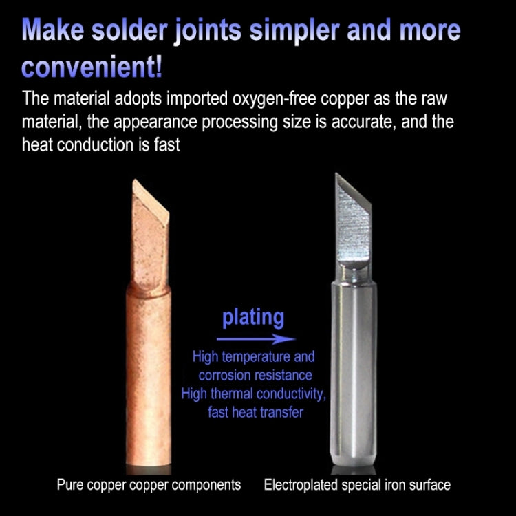 10 PCS 900M-T-2.4D Middle D Type Lead-free Electric Welding Soldering Iron Tips, For 900M-T-2.4D