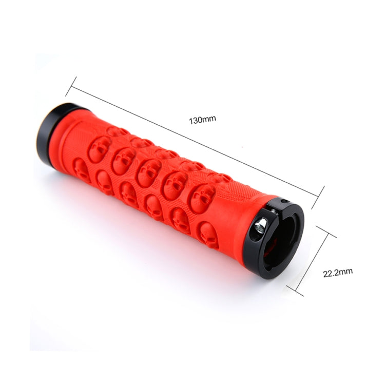1 Pair AG23 Skull Style Bicycle MTB Bike Lock-on Rubber Handlebar Grips, AG23, Skull Style