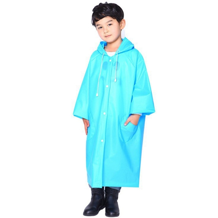 Fashion Children Lightweight EVA Transparent Frosted Raincoat Big Hat With Pocket Size: XL, Size: XL