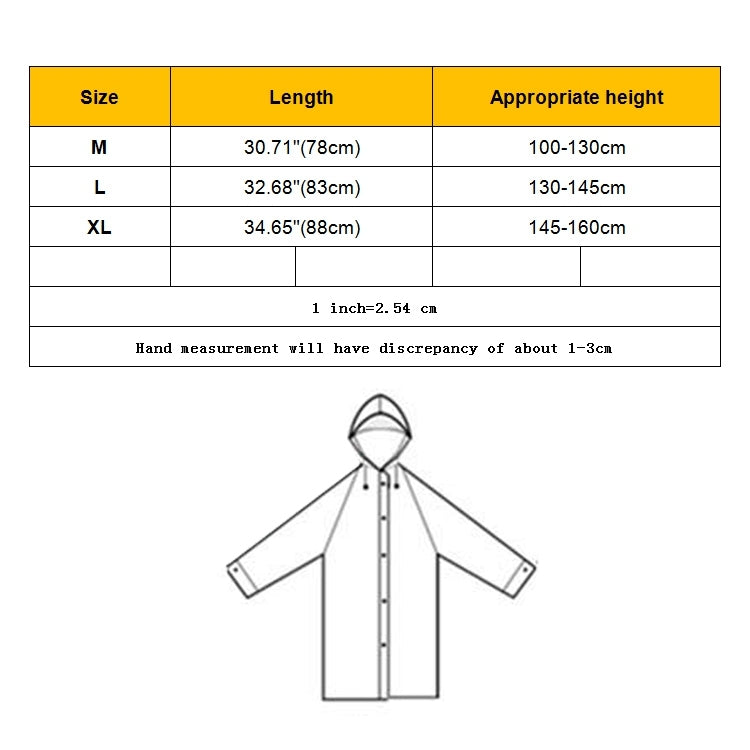 Fashion Children Lightweight EVA Transparent Frosted Raincoat Big Hat With Pocket Size: XL, Size: XL
