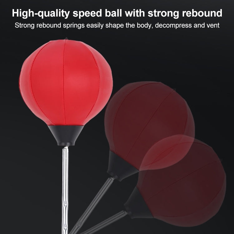 Adult Suction Cup Version Height Adjustable Vertical PU Leather Vent Ball Boxing Speed Ball Family Fitness Equipment with Gloves, with Gloves Black Red, with Gloves Red