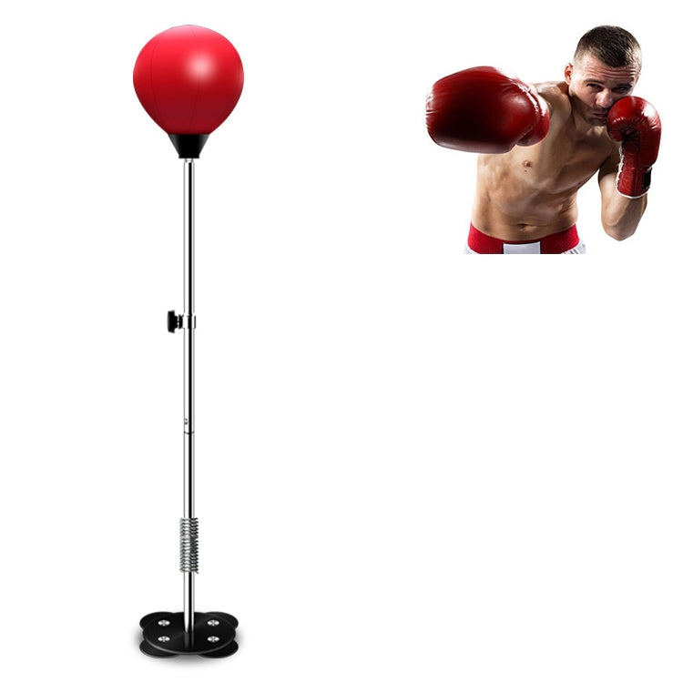 Adult Suction Cup Version Height Adjustable Vertical PU Leather Vent Ball Boxing Speed Ball Family Fitness Equipment without Gloves, without Gloves Red, without Gloves Black Red