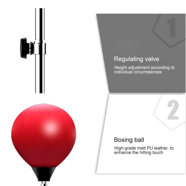 Adult Suction Cup Version Height Adjustable Vertical PU Leather Vent Ball Boxing Speed Ball Family Fitness Equipment without Gloves, without Gloves Red, without Gloves Black Red