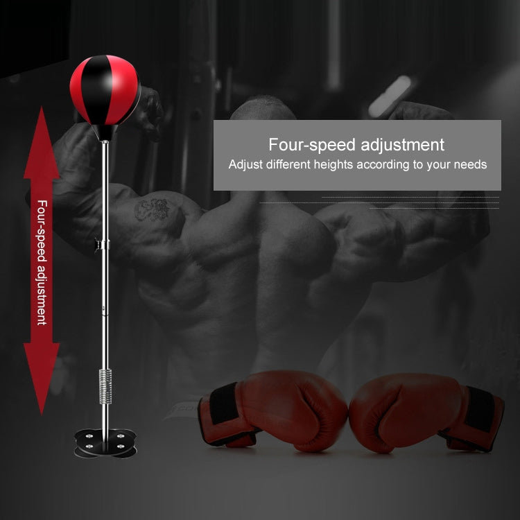 Adult Suction Cup Version Height Adjustable Vertical PU Leather Vent Ball Boxing Speed Ball Family Fitness Equipment without Gloves, without Gloves Red, without Gloves Black Red