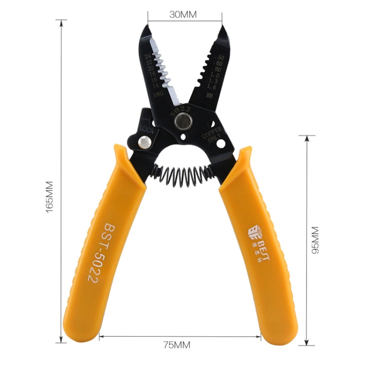 BEST-5022 0.5 ~ 1.6mm Portable Crimper Cable Stripping Wire Stripping Pliers, BEST-5022