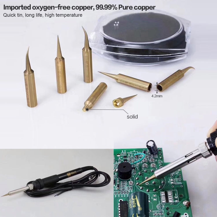 10 PCS BEST Pure Copper Low Temperature Soldering Iron Tip Special for Welding Fly Jump Wire A-900M-T-I, A-900M-T-I