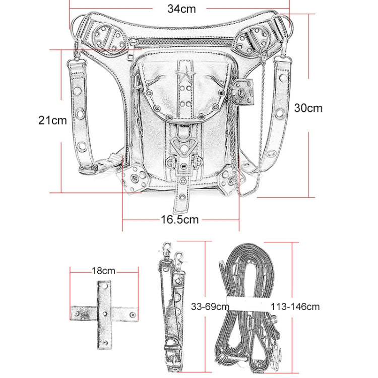 HG062 Star Decoration One-shoulder Bag Cross-body Bag Waist Bag for Ladies, Size: 34 x 30cm, 34 x 30cm Star Decoration