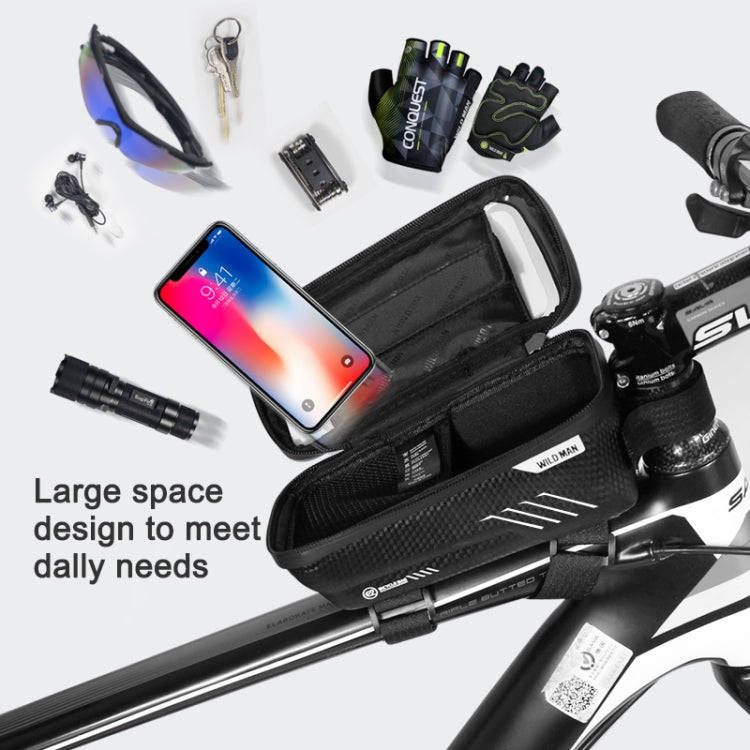 WILD MAN E2 Waterproof Front Bag MTB Mobile Phone Sets Bicycle Tube Bag Riding Accessories, E2 (Red), E2 (Black)