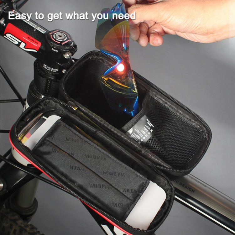 WILD MAN E2 Waterproof Front Bag MTB Mobile Phone Sets Bicycle Tube Bag Riding Accessories, E2 (Red), E2 (Black)