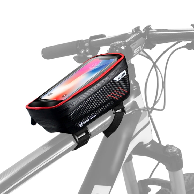 WILD MAN E2 Waterproof Front Bag MTB Mobile Phone Sets Bicycle Tube Bag Riding Accessories, E2 (Red), E2 (Black)
