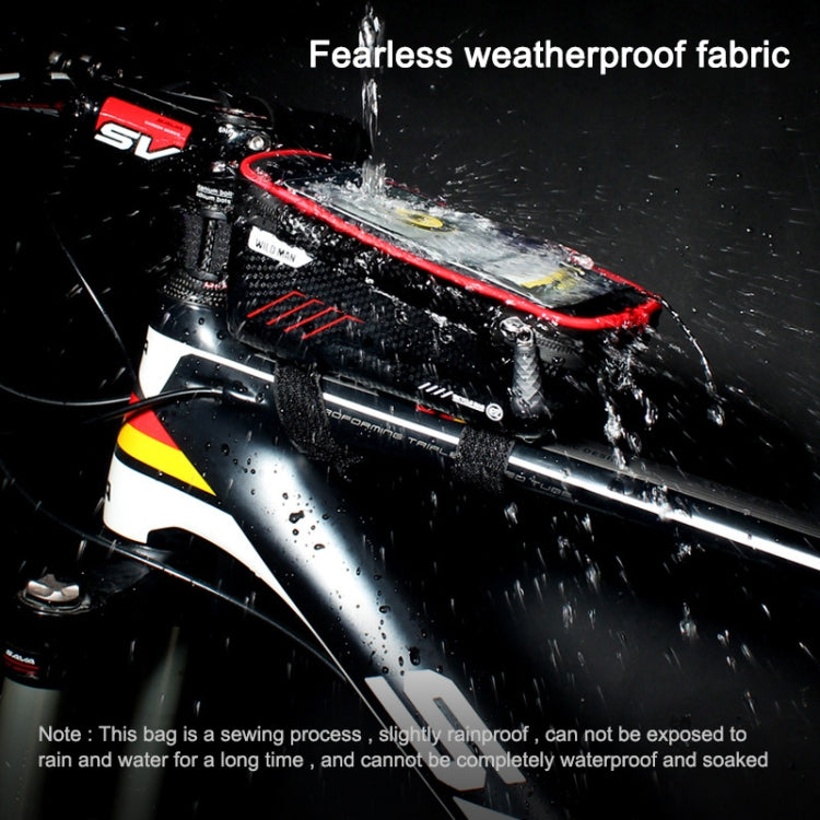 WILD MAN E2 Waterproof Front Bag MTB Mobile Phone Sets Bicycle Tube Bag Riding Accessories, E2 (Red), E2 (Black)