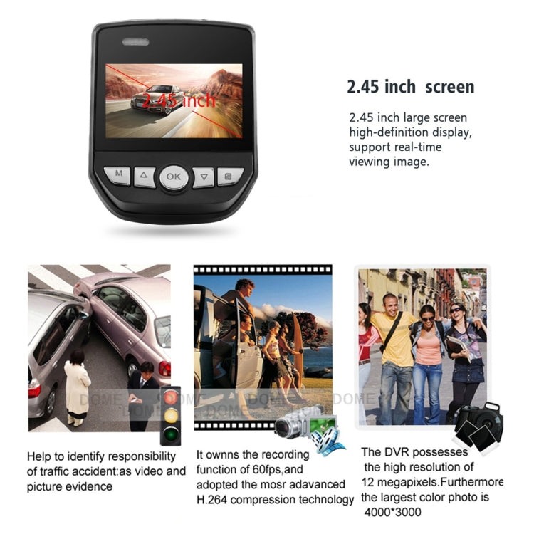 A305 Car DVR Camera 2.45 inch IPS Screen Full HD 1080P 170 Degree Wide Angle Viewing, Support Motion Detection / TF Card / G-Sensor / WiFi / HDMI, 2.45 inch