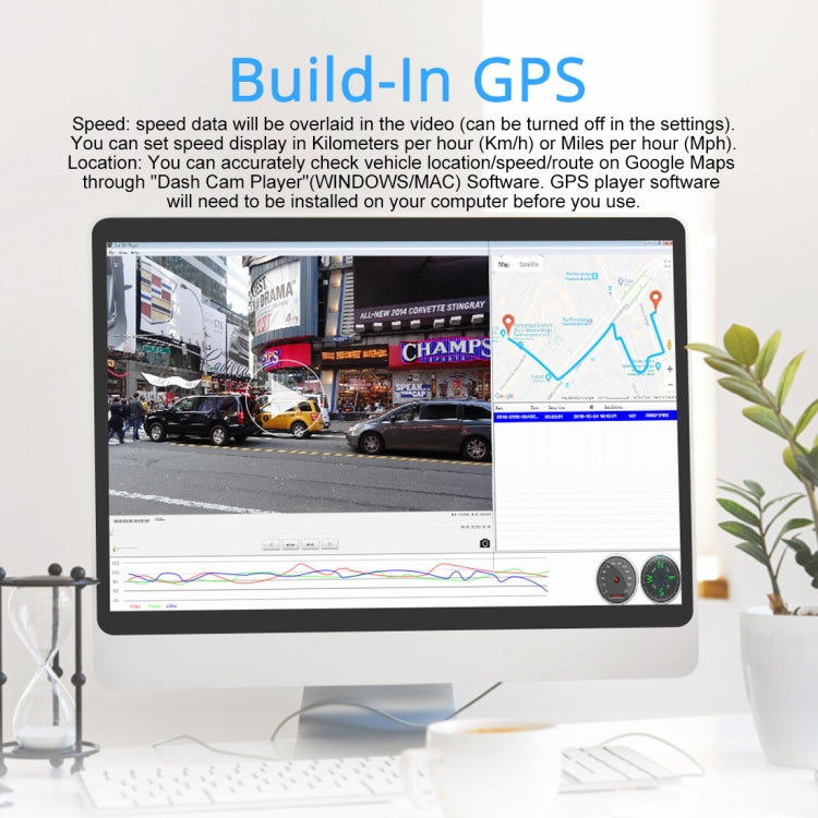 GS63H Car DVR Camera 2.4 inch LCD Screen HD 2880 x 2160P 150 Degree Wide Angle Viewing, Support Motion Detection / TF Card / G-Sensor / GPS / WiFi / HDMI, GS63H