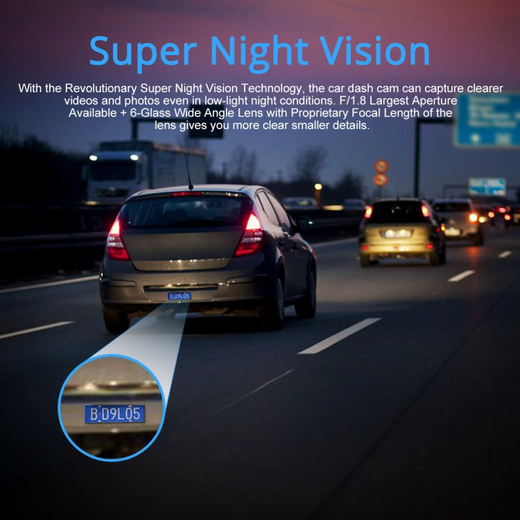 GS63H Car DVR Camera 2.4 inch LCD Screen HD 2880 x 2160P 150 Degree Wide Angle Viewing, Support Motion Detection / TF Card / G-Sensor / GPS / WiFi / HDMI, GS63H