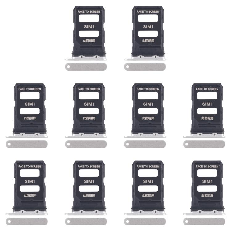 For Xiaomi 15 10pcs Original SIM Card Tray + SIM Card Tray, For Xiaomi 15(Original)