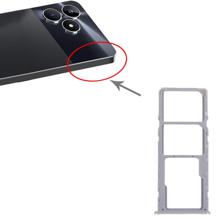 For Realme C53 India RMX3762 10pcs Original SIM Card Tray + SIM Card Tray + Micro SD Card Tray, For Realme C53 India(Original)