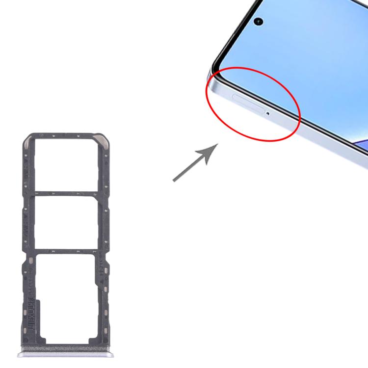 For Realme 11 5G RMX3780 10pcs Original SIM Card Tray + SIM Card Tray + Micro SD Card Tray, For Realme 11 5G(Original)