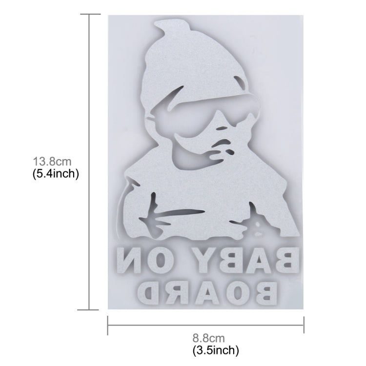 Baby On Board Pattern Vinyl Car Sticker, Size: 20cm x 13cm, Black, White