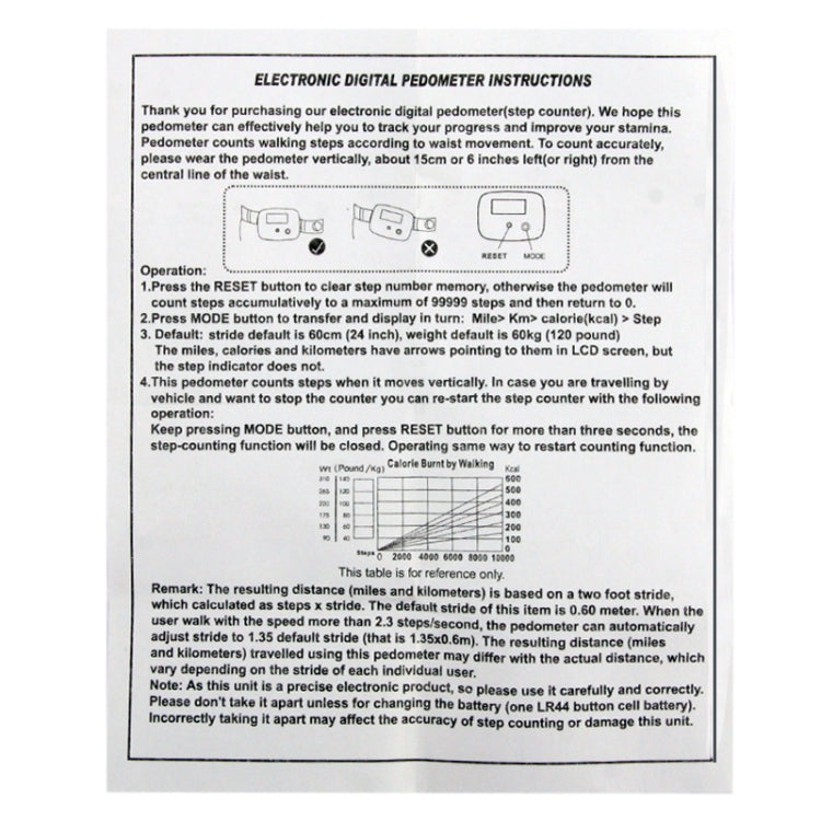 Multifunction Digital Electronic Pedometer Step Counter, Step Counter