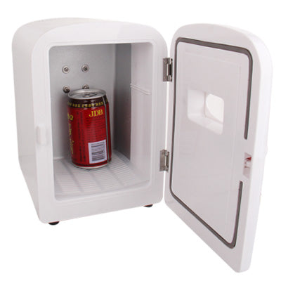 4L DC 12V Car Powered Drink Cooling Fridge, 4L White