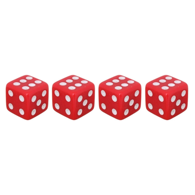 Universal 8mm Dice Style Plastic Car Tire Valve Caps, Pack of 4, Dice Shape 3, Dice Style 3