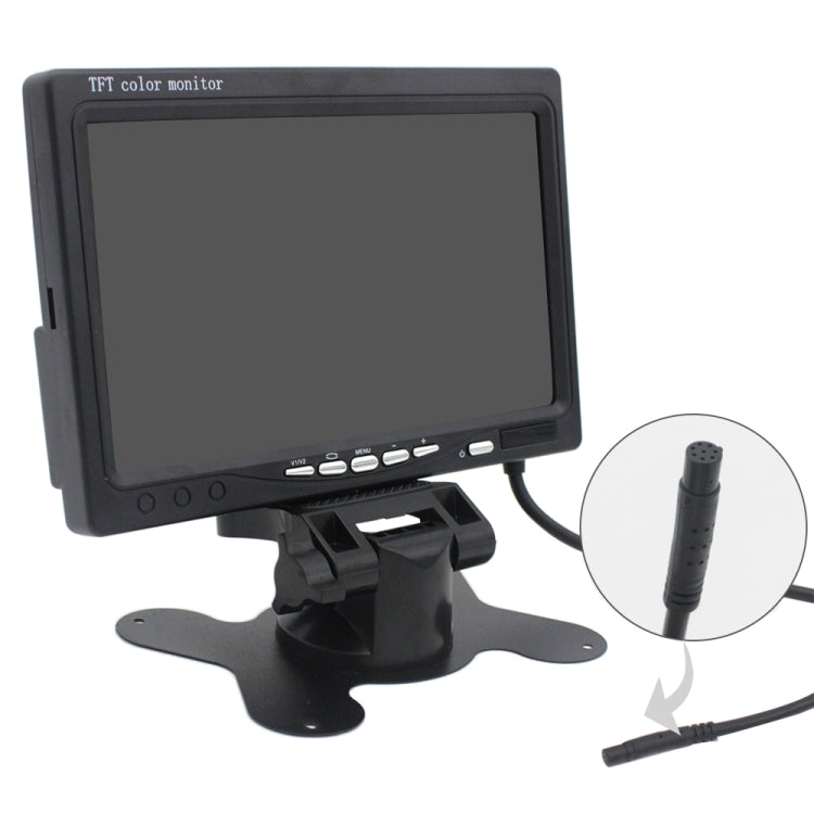 7.0 inch Car Monitor / Surveillance Cameras Monitor with Adjustable Angle Holder & Remote Controller, Dual Video Input, 7.0 inch, Dual Video Input