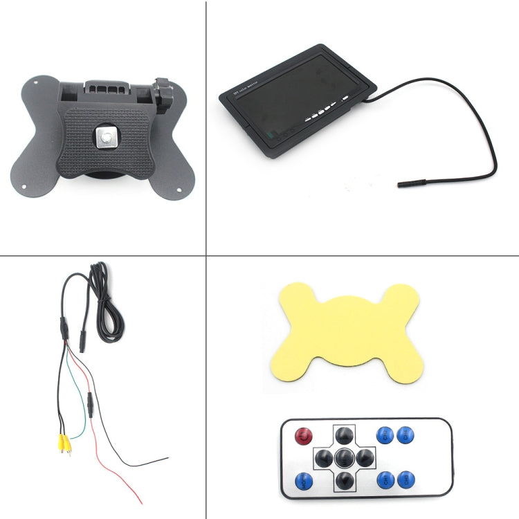 7.0 inch Car Monitor / Surveillance Cameras Monitor with Adjustable Angle Holder & Remote Controller, Dual Video Input, 7.0 inch, Dual Video Input