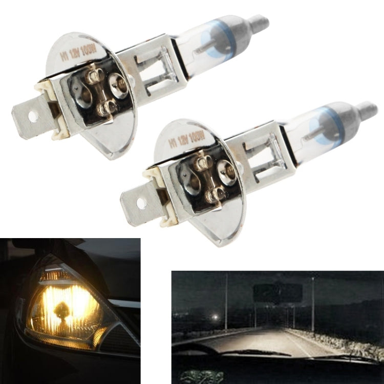 2 PCS H1 12V / 55W / 4300K / 1600lm Xenon Car Headlight Bulbs, Warm White, H1