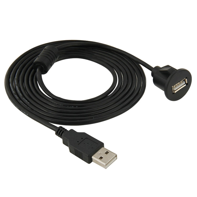 USB 2.0 Male to Female Extension Cable with Car Flush Mount, Length: 2m, SB 2.0 Male to Female