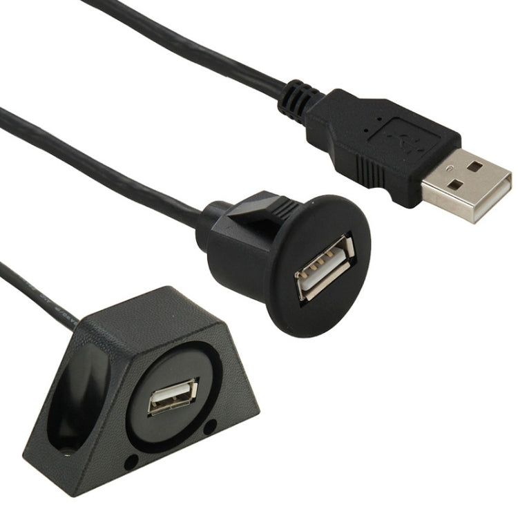 USB 2.0 Male to Female Extension Cable with Car Flush Mount, Length: 2m, SB 2.0 Male to Female