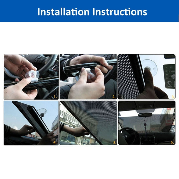 Retractable Car Window Sun Shade for Automobile Front and Back Windshield, Size: 125cm x 50cm, Random Color Delivery, 125cm x 50cm