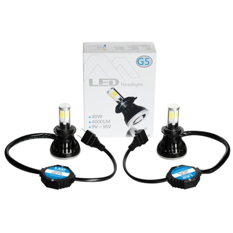 2 PCS H7-5HL-40W 4000lm / 6000K Car LED Headlight, White Light, DC 9-36V, H7