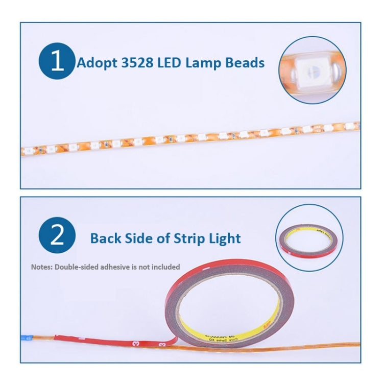 5 PCS Flow Style 45 LED 3528 SMD Waterproof Flexible Car Strip Light for Car Decoration, DC 12V, Length: 45cm, 45cm Dark Blue, 45cm Green, 45cm Ice Blue, 45cm Pink, 45cm Red, 45cm White, 45cm Yellow