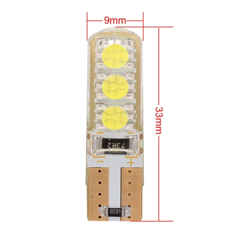 10 PCS T10 3W 300LM Silicone 6 LED SMD 5050 Car Clearance Lights Lamp, DC 12V, 6 LED SMD 5050, 6  SMD 5050 LEDs, 6 SMD 5050 LEDs