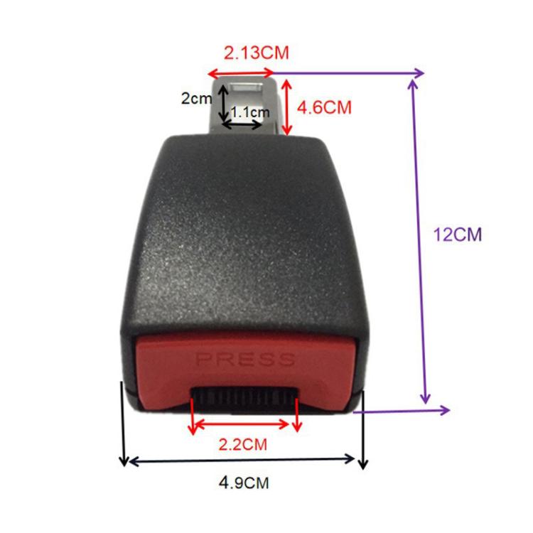 2 PCS Universal Car Seat Belt Extension Buckle, (Black), (Khaki), (Grey)