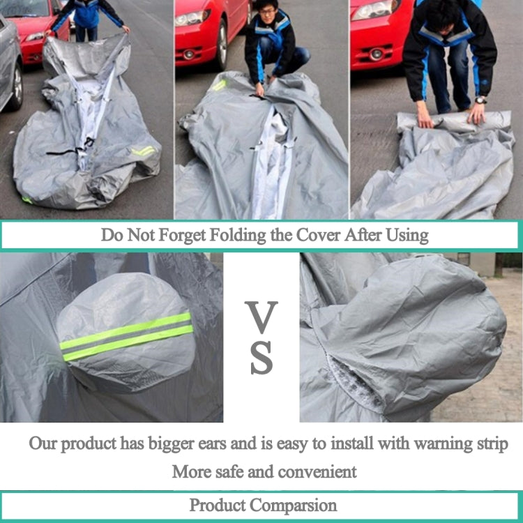 PEVA Anti-Dust Waterproof Sunproof Hatchback Car Cover with Warning Strips, Fits Cars up to 4.5m(177 inch) in Length, 177inch (XL)