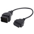 12 Pin to 16 Pin OBDII / OBD Diagnostic Adapter Cable for Renault, 2 Pin to 16 Pin