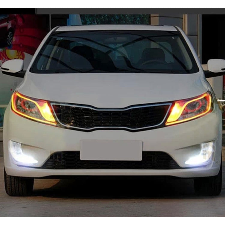 2 PCS  3W 180LM 6500K 597-577nm White + Yellow Wired LED Tube Daytime Running Light DRL Steering Lamp, DC12V, Lamp Length:30cm, 3W 180LM