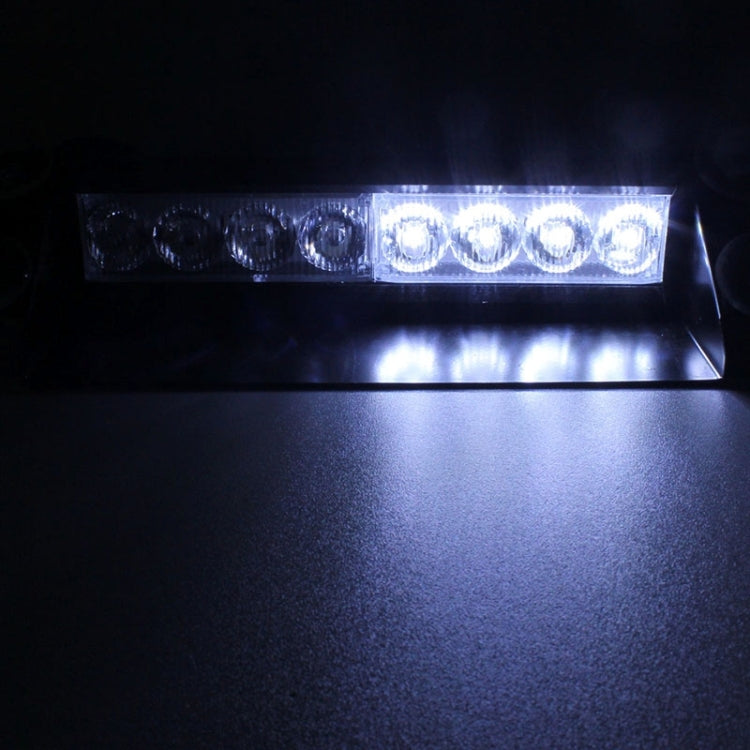 8W 800LM 8-LED 3-Modes Adjustable Angle Car Strobe Flash Dash Emergency Light Warning Lamp with Suckers, DC 12V, White + Red, White + Yellow