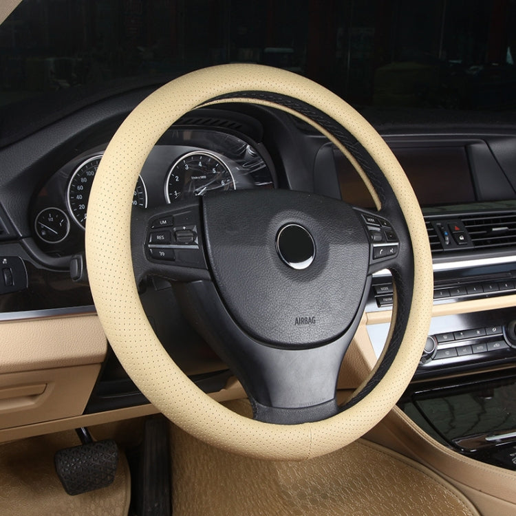 PU Leather Steering Wheel Cover With Needle and Thread, Size: 54x10.5cm, S-CMS-7771A, S-CMS-7771B