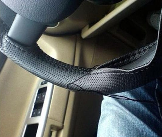 PU Leather Steering Wheel Cover With Needle and Thread, Size: 54x10.5cm, S-CMS-7771A, S-CMS-7771B