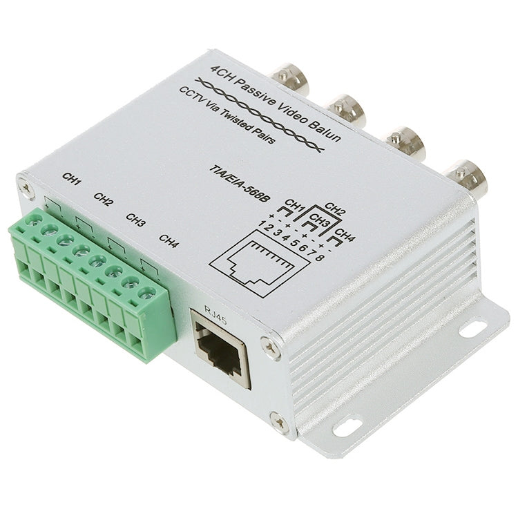 UTP 4 Channel Passive Video Balun Transceiver, X204A