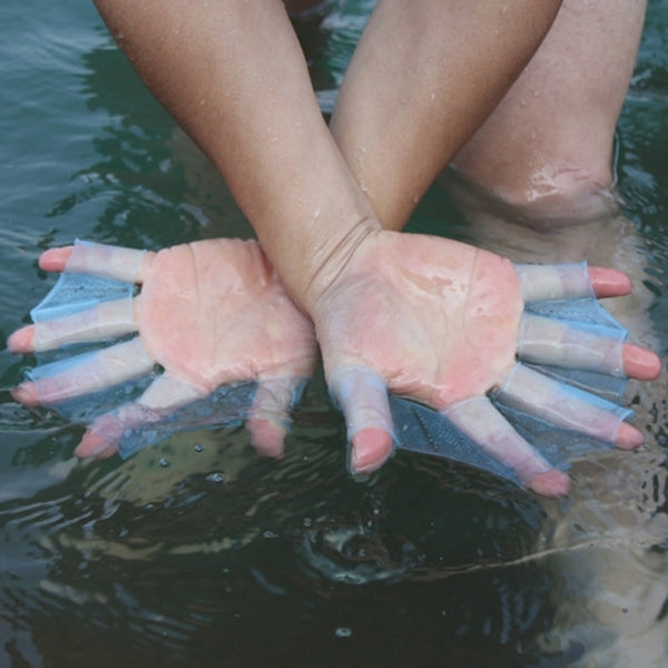 Silicone Swimming Web Fins Hand Flippers Training Gloves, L, Size: L Green, Size: L Blue, Size: L Magenta