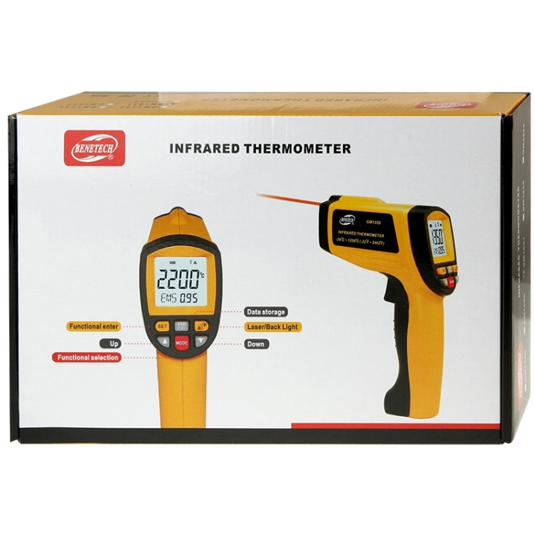 BENETECH GM1850 Digital Display Temperature Gun Handheld Infrared IR Thermometer, Measure Range: 200~1850C, GM1850