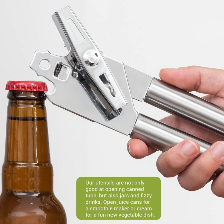 Multi-Functional Stainless Steel Can Bottle Opener, Silver