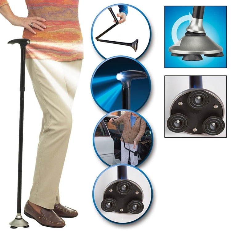 Ultra-light Handle Dependable Walking Magic Foldable Trusty Cane with Built-in Light, G02