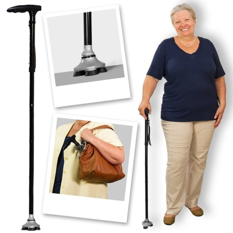 Ultra-light Handle Dependable Walking Magic Foldable Trusty Cane with Built-in Light, G02