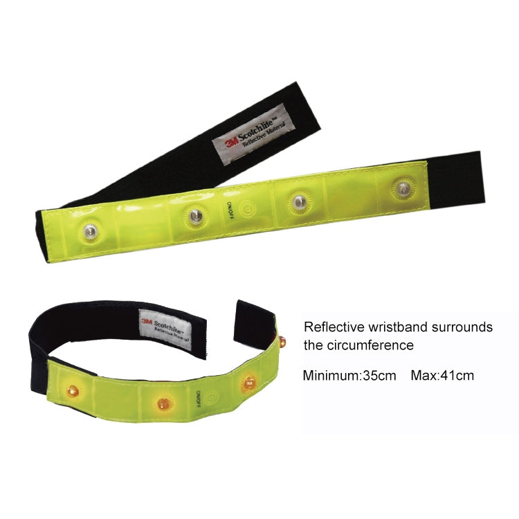 2 PCS 4 LED Lights Safety Run Reflective Arm / Leg Bands, 2PCS 4LED